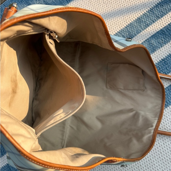 BURBERRY Vintage Blue Nova Check Convertible TOTE💙🔥HUGE! 19x10x6”🔥EVC🔥RARE🔥 - Picture 9 of 17